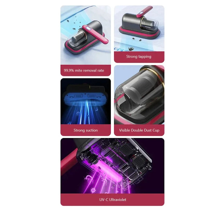 Aspirator antiacarieni pentru pat, putere 100W, UV, portabil