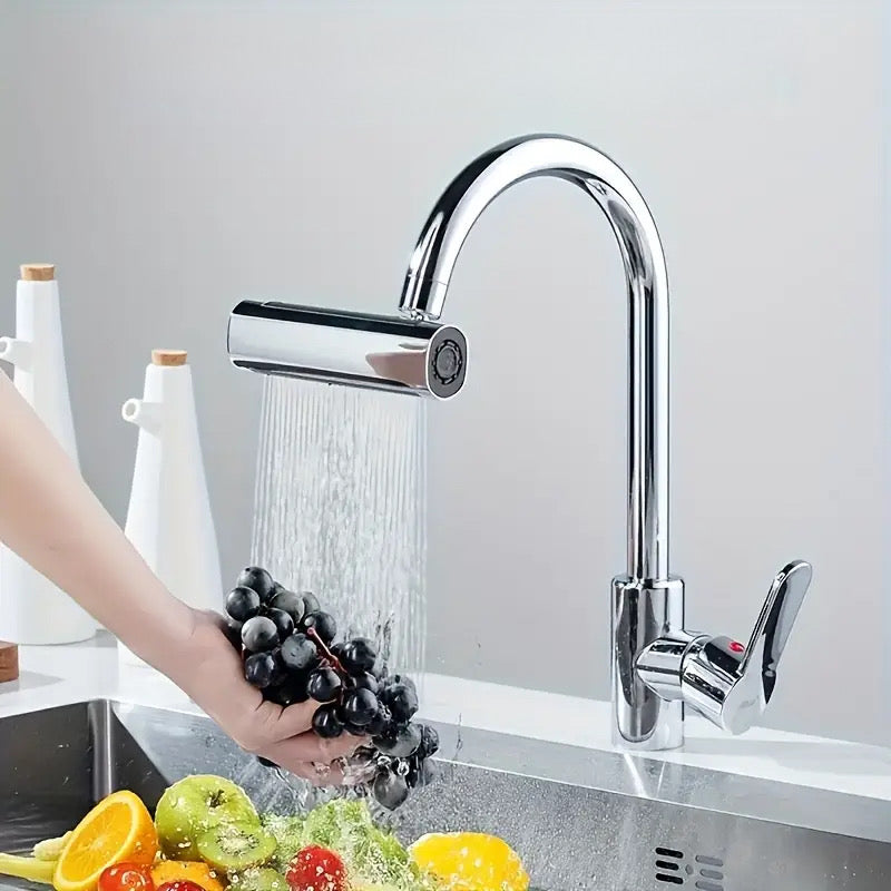 Aerator de apă cu patru moduri de evacuare – cupru-argintiu, ABS rezistent, rotire 360°