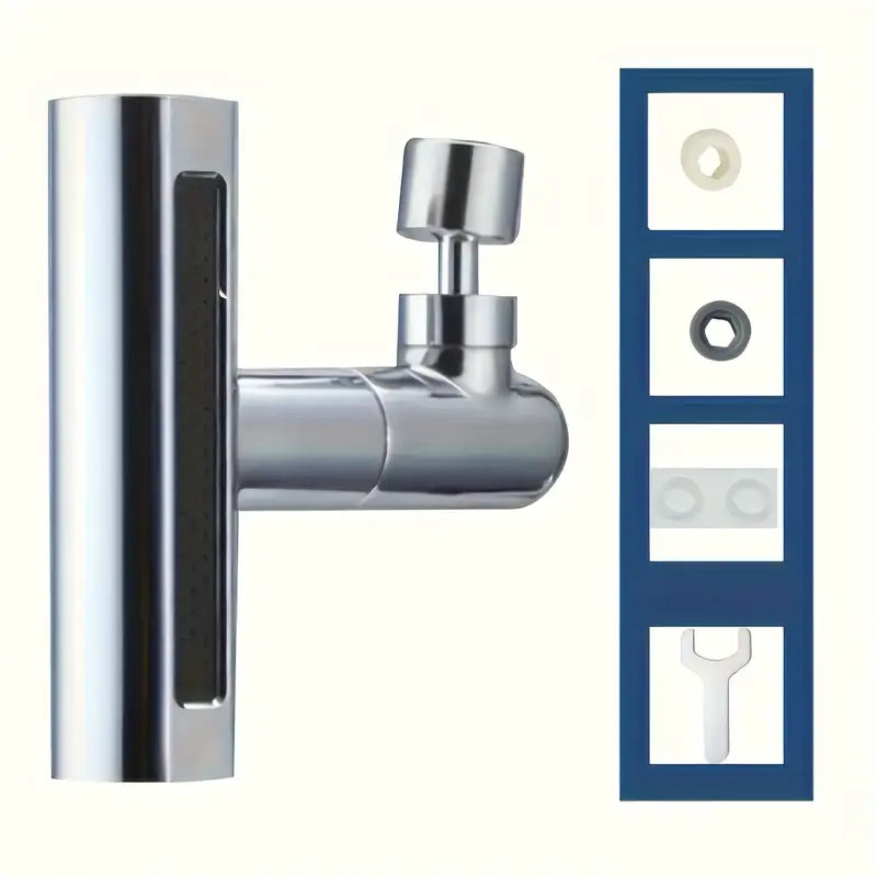 Aerator de apă cu patru moduri de evacuare – cupru-argintiu, ABS rezistent, rotire 360°