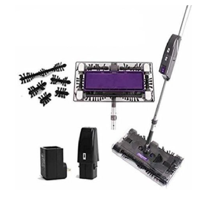 Mătură electrică rotativă mov cu acumulator încorporat – 4 perii rotative