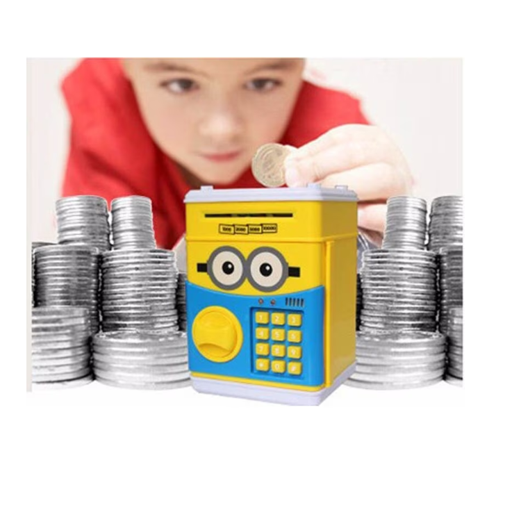 Pusculiță interactivă pentru copii – funcție ATM, cod PIN, design “minion”