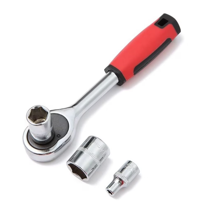 Set 46 piese — chei tubulare și șurubelnițe multicolore, organizator compact