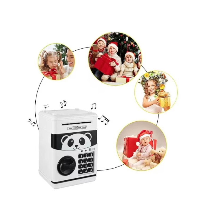 Pusculiță pentru copii model panda cu cod și funcție ATM, 20,5 × 15 × 15 cm