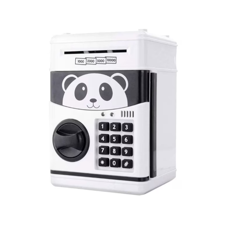 Pusculiță pentru copii model panda cu cod și funcție ATM, 20,5 × 15 × 15 cm