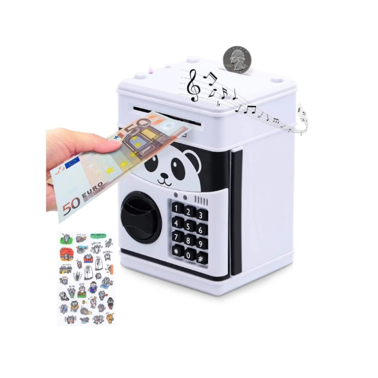 Pusculiță pentru copii model panda cu cod și funcție ATM, 20,5 × 15 × 15 cm