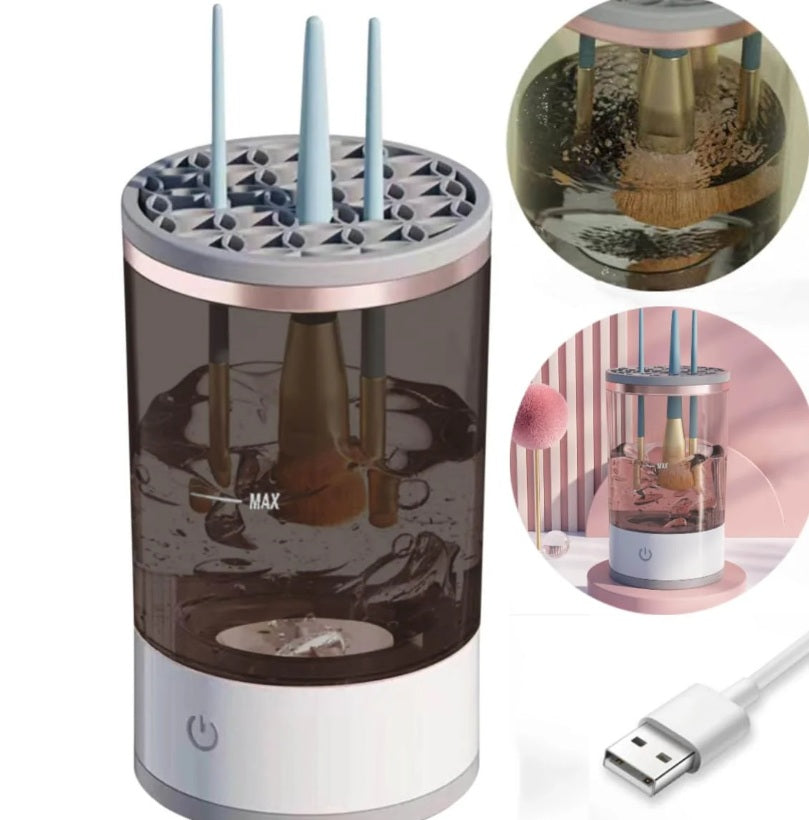 Aparat 2-în-1 pentru curăţarea şi uscarea pensulelor de machiaj