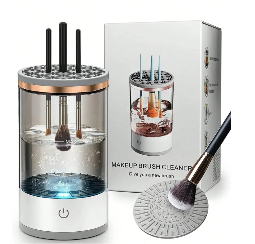 Aparat 2-în-1 pentru curăţarea şi uscarea pensulelor de machiaj