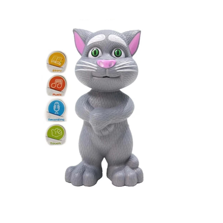 Pisică interactivă 30 cm – jucărie care repetă ce îi spui