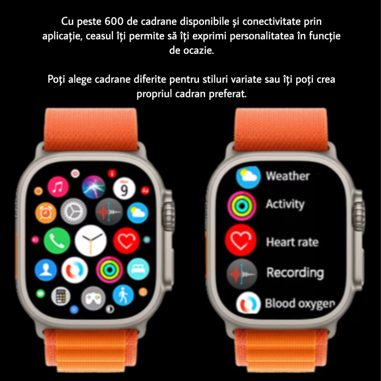 Ceas inteligent portocaliu – Bluetooth &amp; apă