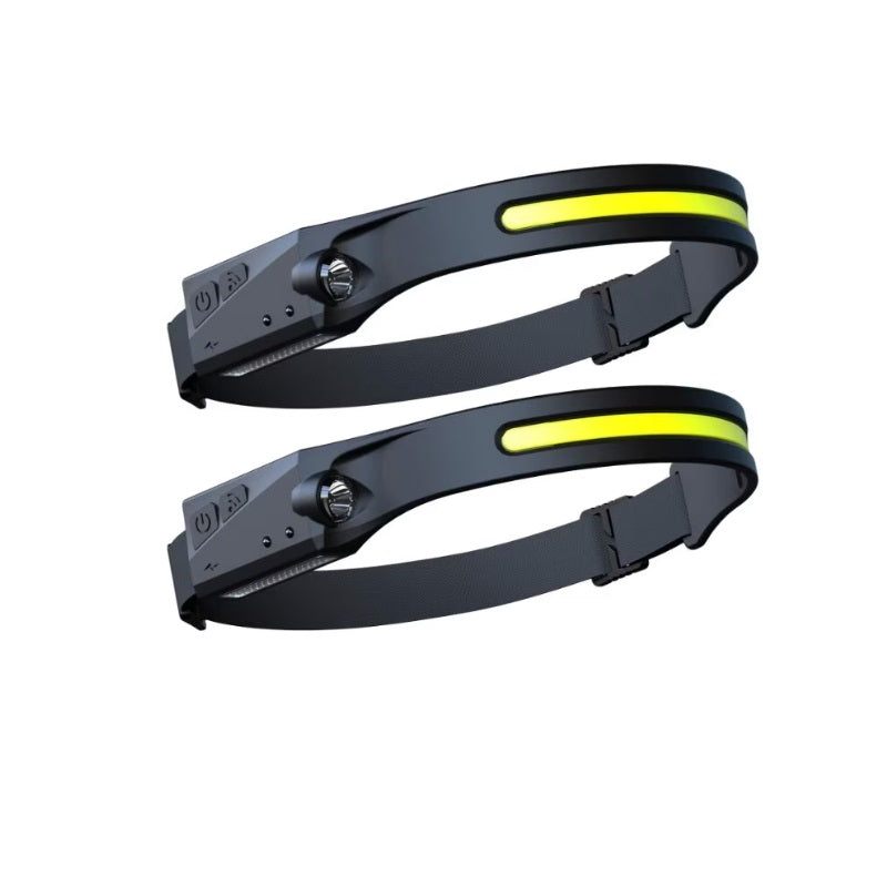 Set 2 lanterne frontale cu LED și acumulator – reglabilă, pentru camping, drumeții și pescuit