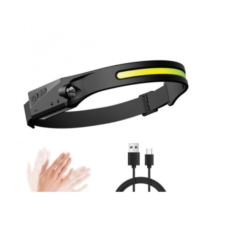 Set 2 lanterne frontale cu LED și acumulator – reglabilă, pentru camping, drumeții și pescuit