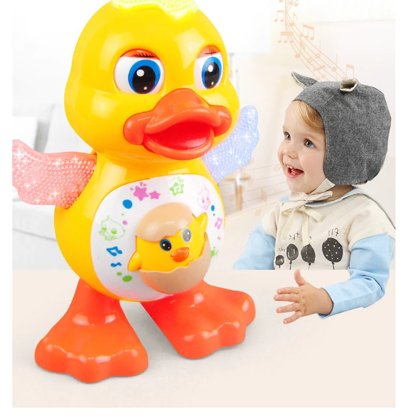 Jucărie rățușcă dansatoare cu efecte sonore și luminoase – 19x11x14 cm