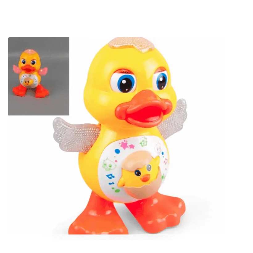 Jucărie rățușcă dansatoare cu efecte sonore și luminoase – 19x11x14 cm