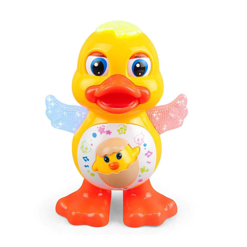 Jucărie rățușcă dansatoare cu efecte sonore și luminoase – 19x11x14 cm