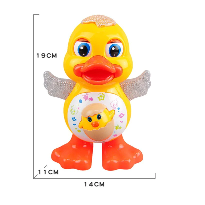 Jucărie rățușcă dansatoare cu efecte sonore și luminoase – 19x11x14 cm