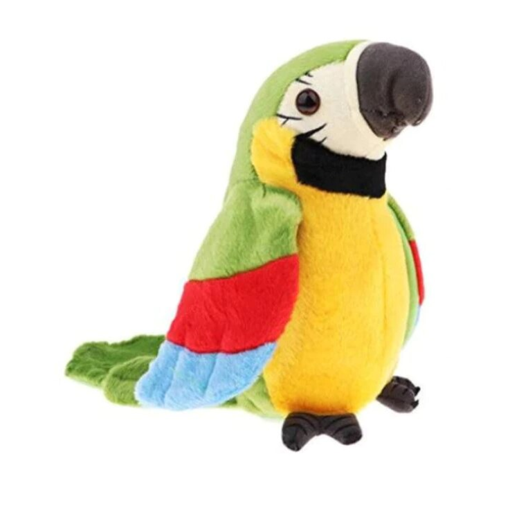 Papagal interactiv vorbitor – jucărie educativă pentru copii, 18 cm