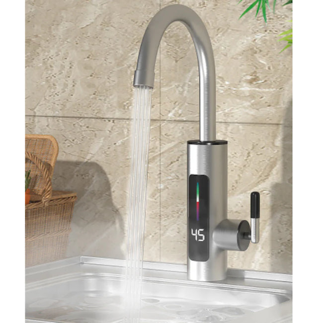 Robinet electric instant cromat, cu display si rotire 360 grade, 3000W