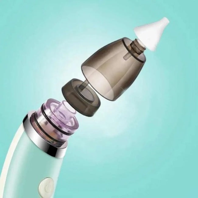 Aspirator nazal pentru copii cu 5 trepte viteza, verde, 2 capete