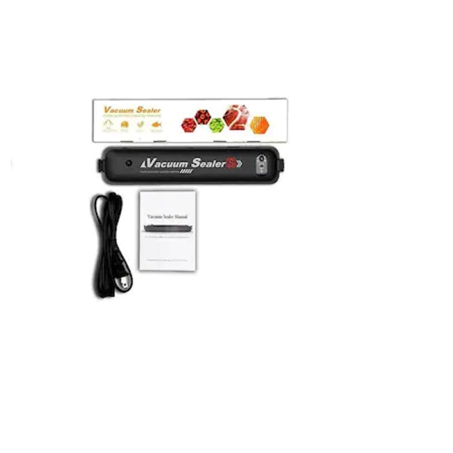 Aparat pentru vidare si sigilare pungi, Vacuum Sealer, portabil, negru