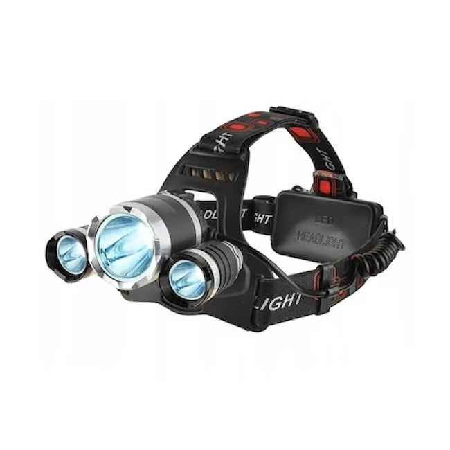 Lanterna pentru cap, 3 leduri, acumulatori