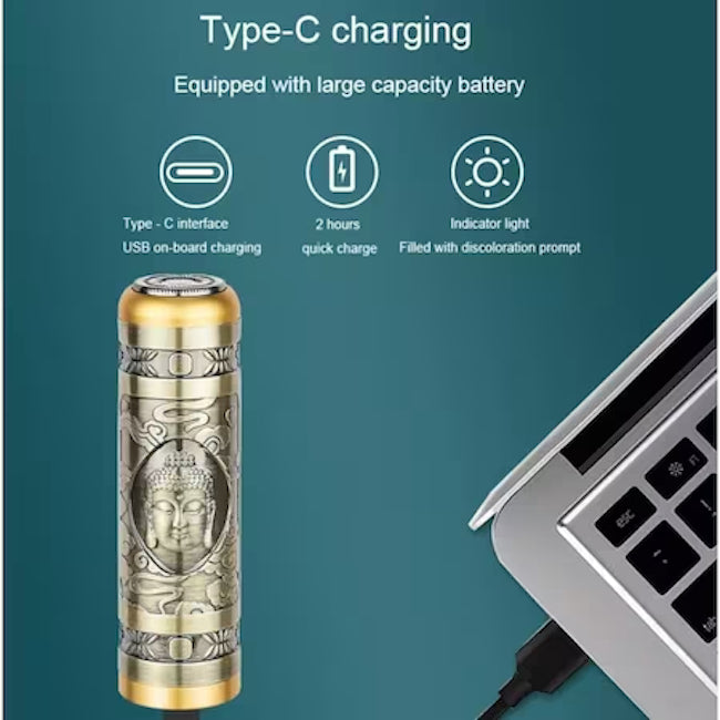 Aparat de ras profesional Balkan Oriental, Mini Shaver fara fir, cu Lame din Inox