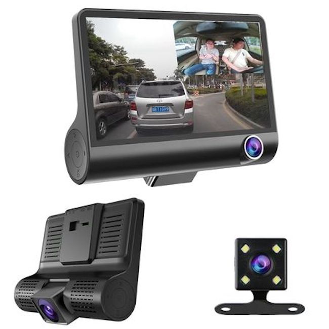 Camera auto tripla, Full-HD, 3 camere - Fata/Spate/Interior, ecran 4''