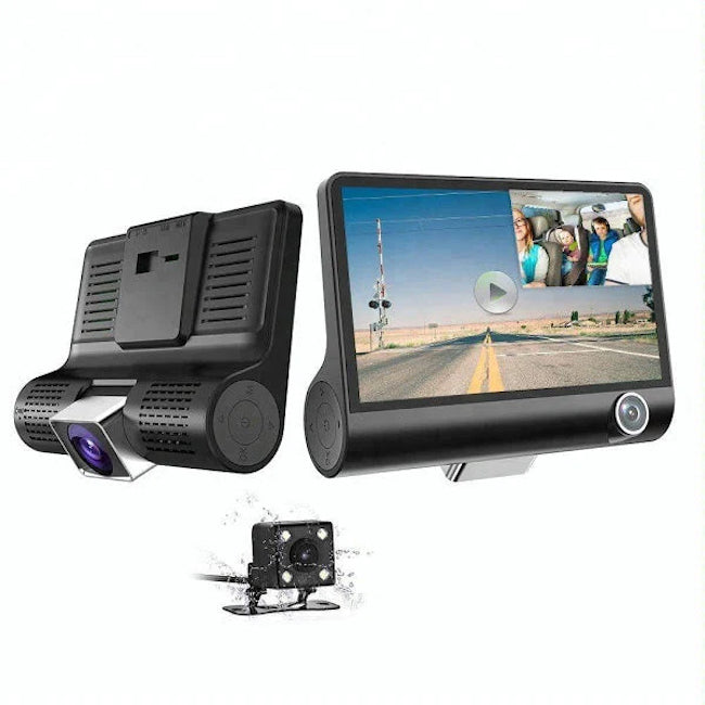 Camera auto tripla, Full-HD, 3 camere - Fata/Spate/Interior, ecran 4''